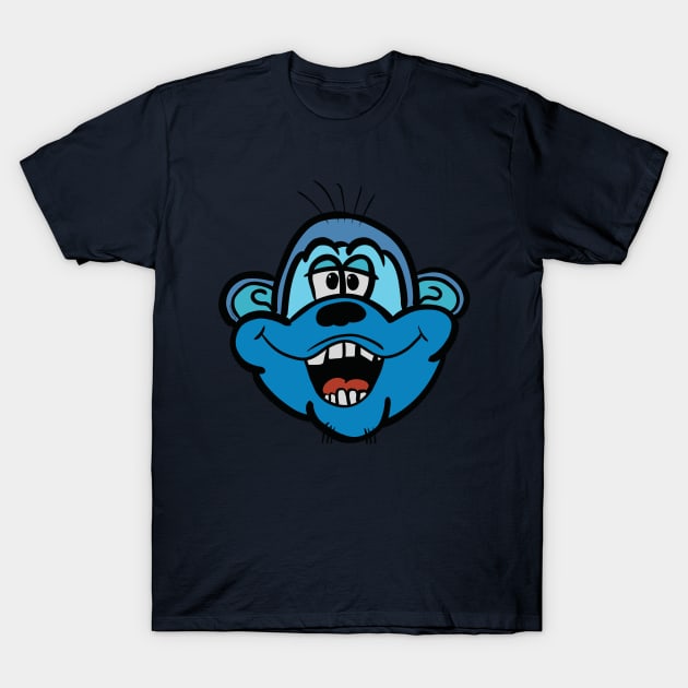 Monkey Head Blue T-Shirt by Sarcs House of Monkey Heads and Weird Shit